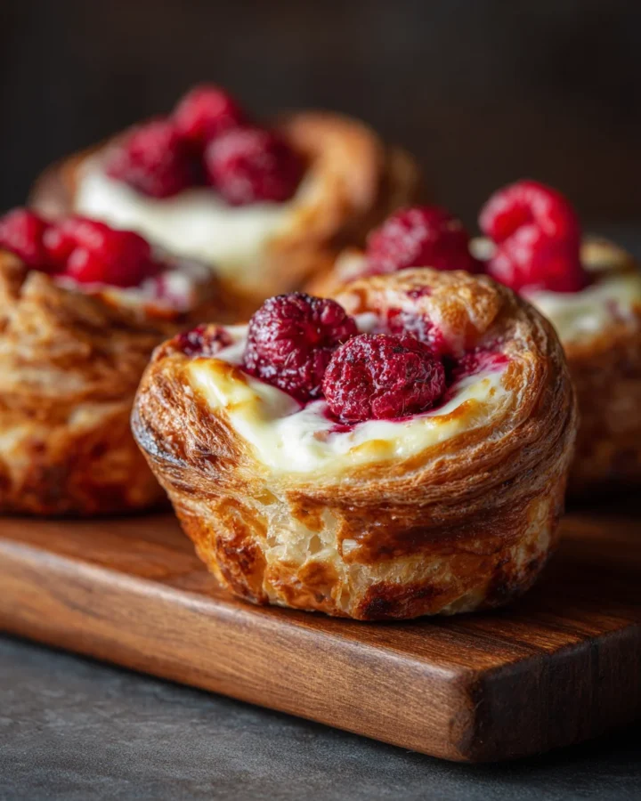 Raspberry Cheesecake Cruffins