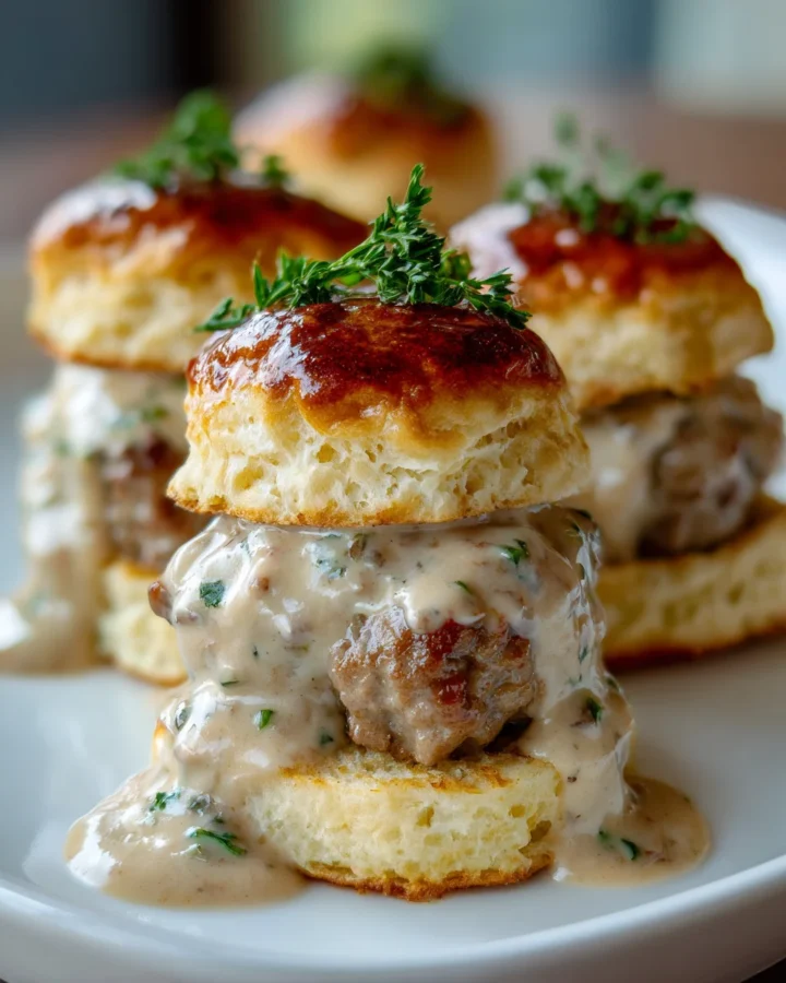 Sausage Gravy Biscuit Breakfast Sliders