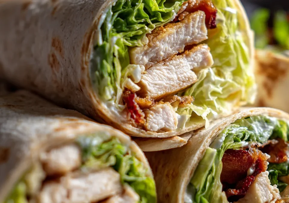 Smash Chicken Caesar Wraps