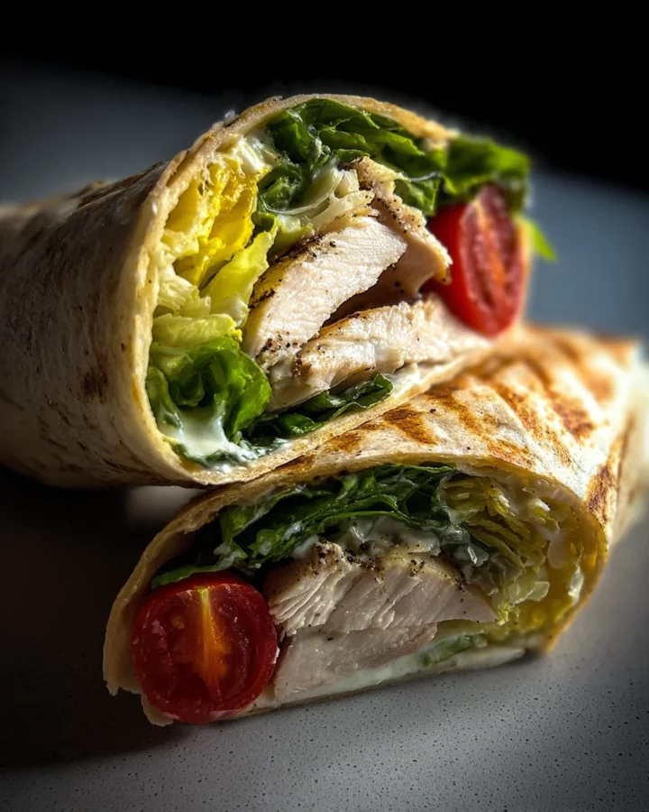 Smash Chicken Caesar Wraps