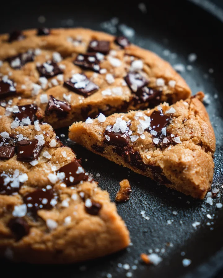 Warm Skillet Cookie with Flaky Sea Salt