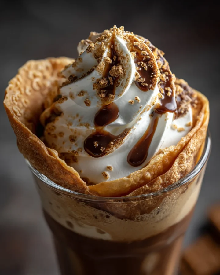 Whipped Espresso S’mores Iced Latte Crêpes