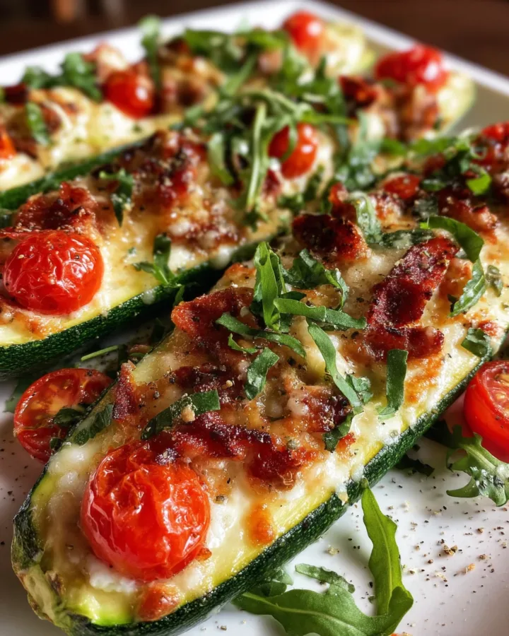 Zucchini Pizza Boats with High-Protein Ricotta