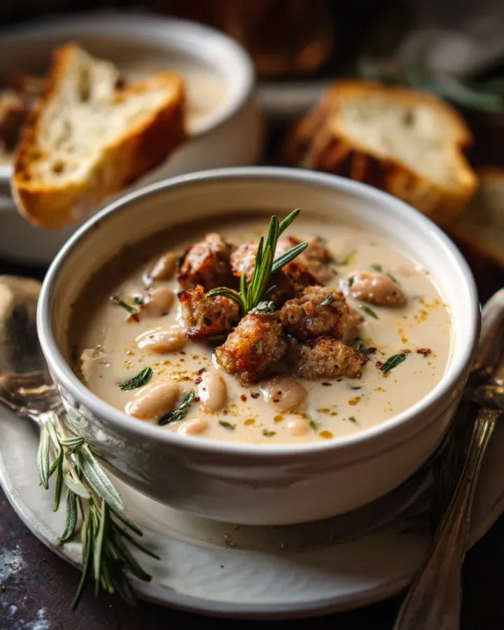 creamy tuscan white bean soup with sausage