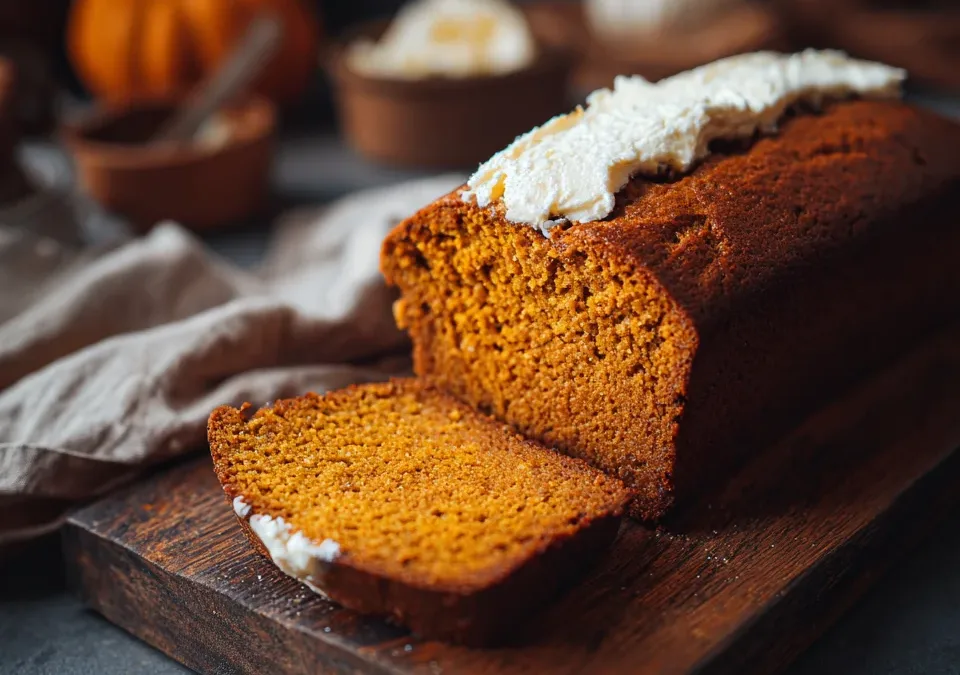 pumpkin loaf with cream cheese