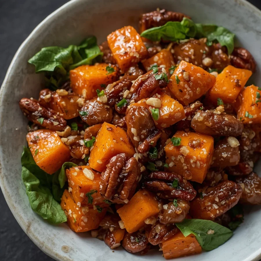 Autumn Harvest Sweet Potato & Pecan Salad