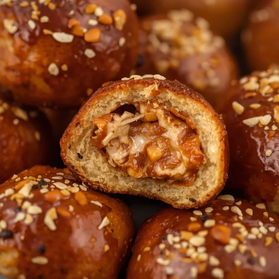 BBQ Chicken Stuffed Pretzel Bites