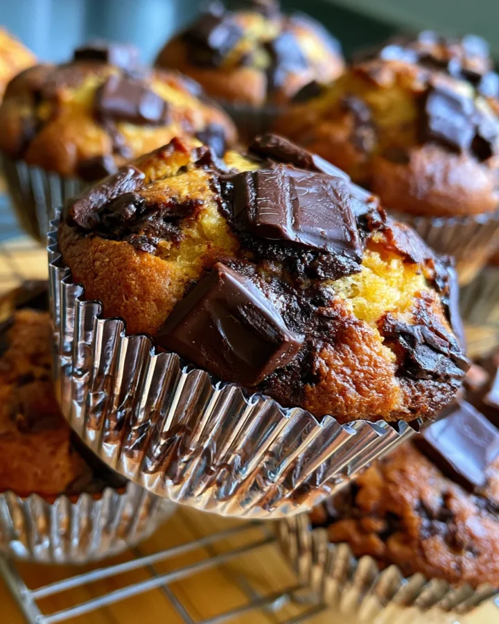 Bakery-Style Jumbo Chocolate Chunk Muffins