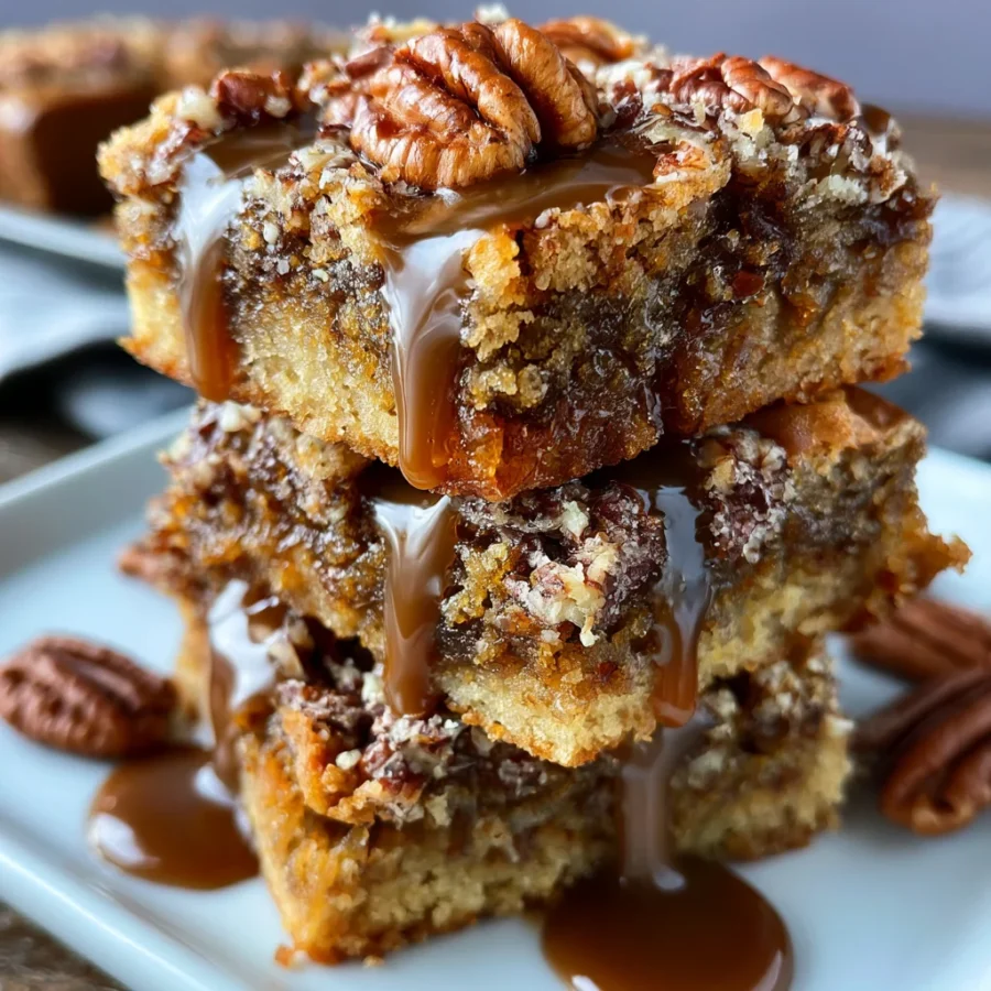 Brown Butter Pecan Praline Blondies