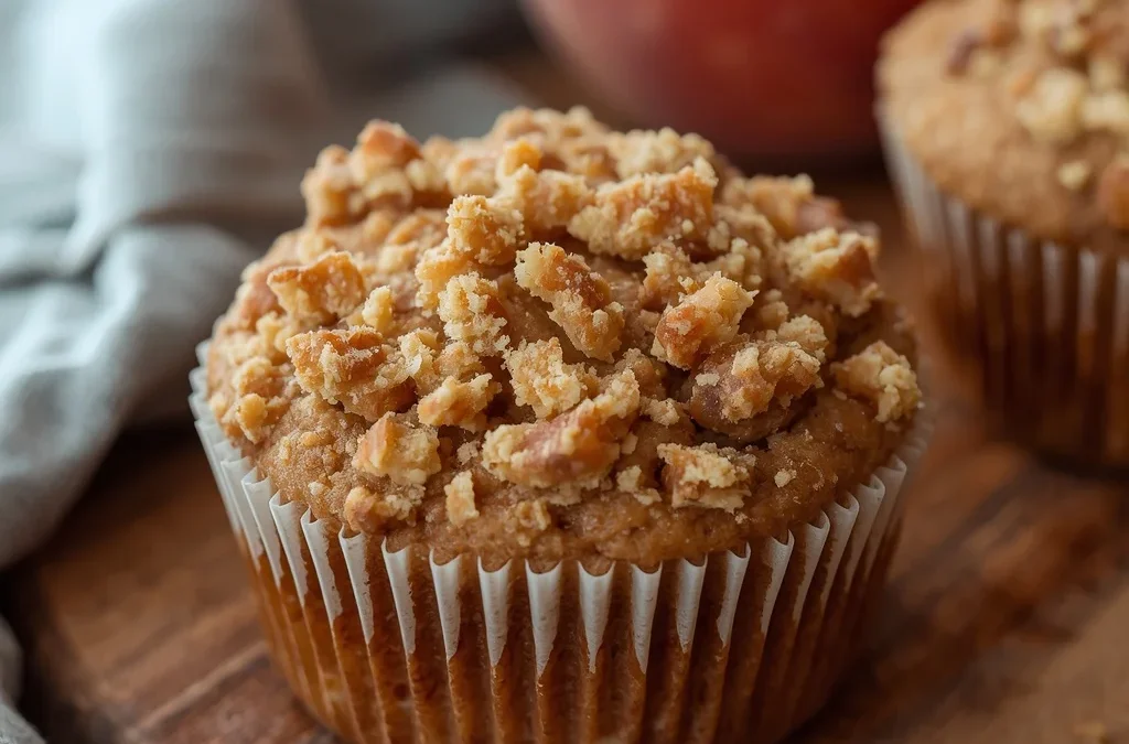 Brown Sugar Peach Crumble Muffins