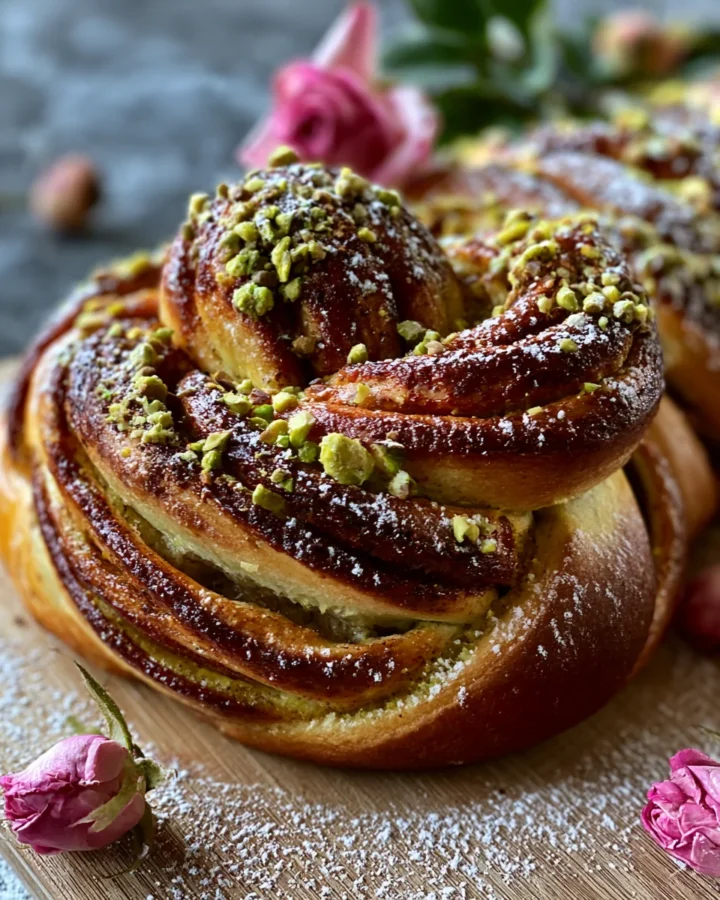 Cardamom Rose Pistachio Babka