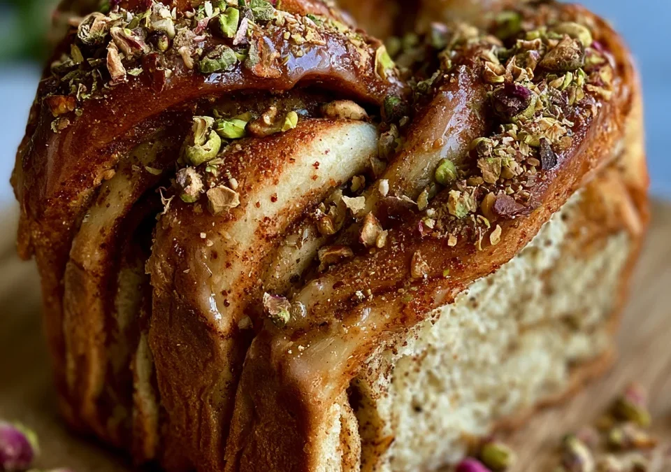 Cardamom Rose Pistachio Babka