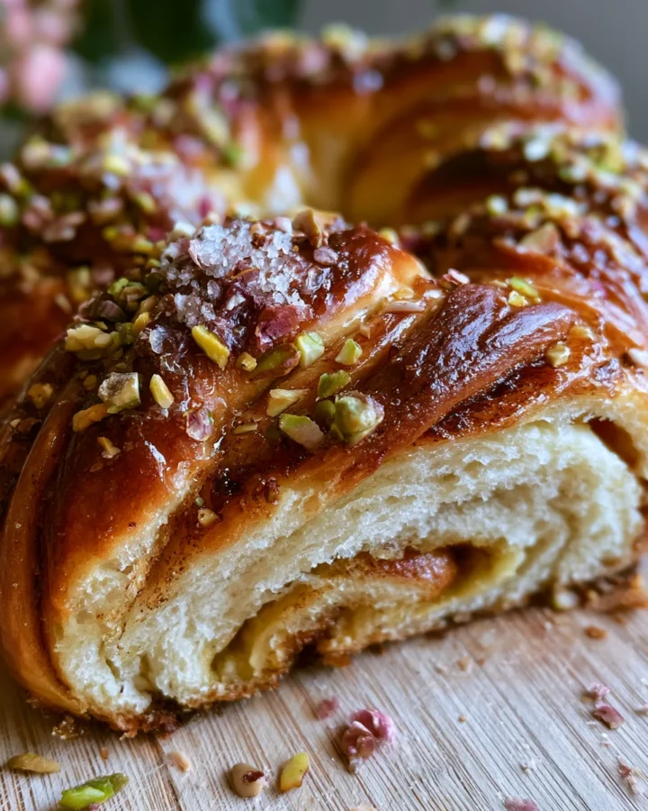 Cardamom Rose Pistachio Babka