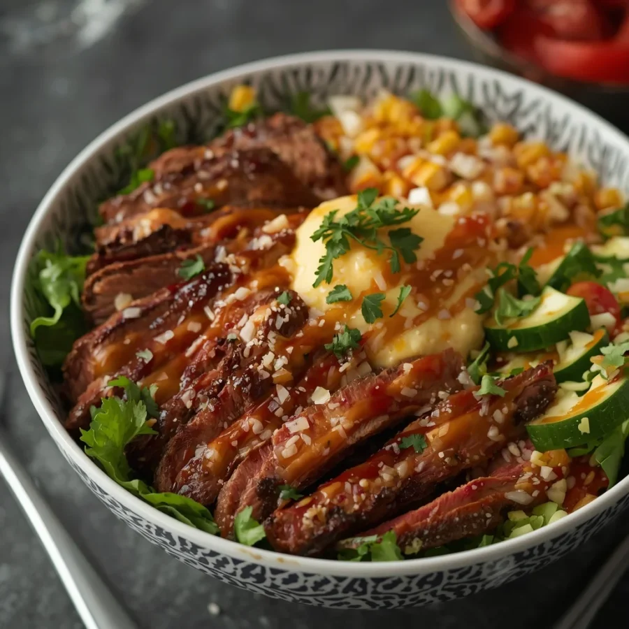 Chipotle-Style Halal Steak Burrito Salad Bowl