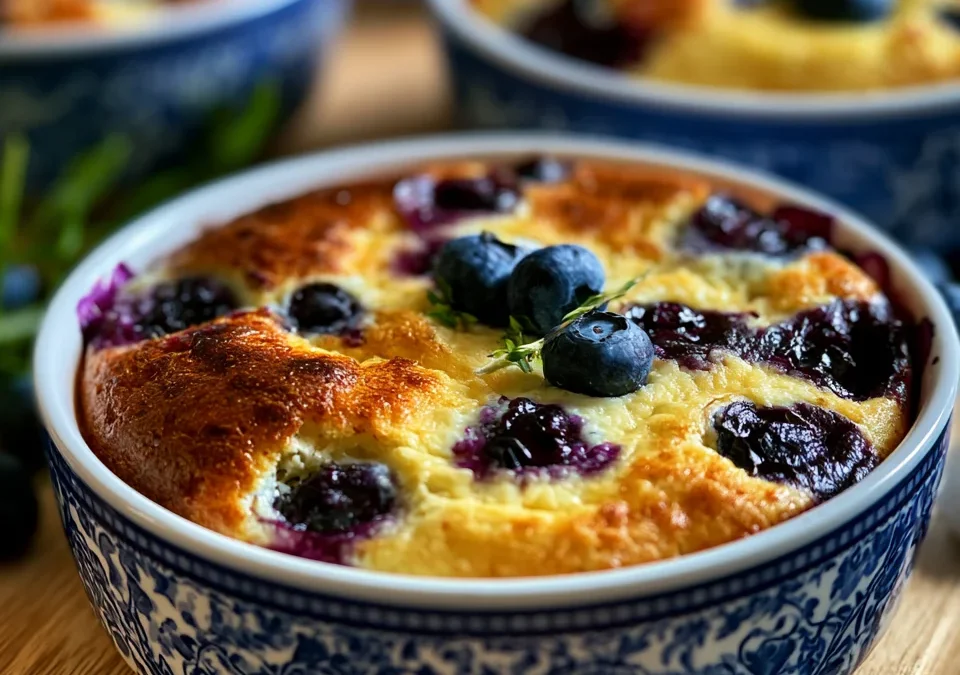 Cottage Cheese Blueberry Breakfast Bake