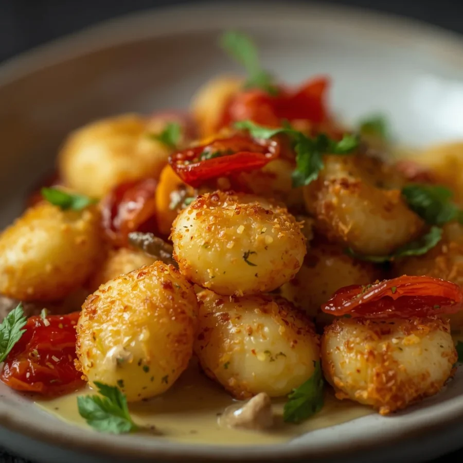 Crispy Gnocchi and Sun-Dried Tomato Salad