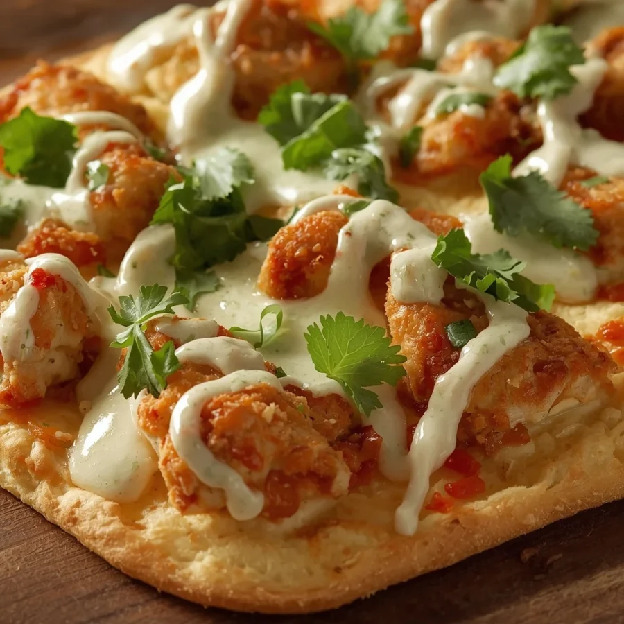 Crispy Ranch Chicken Flatbread Bake