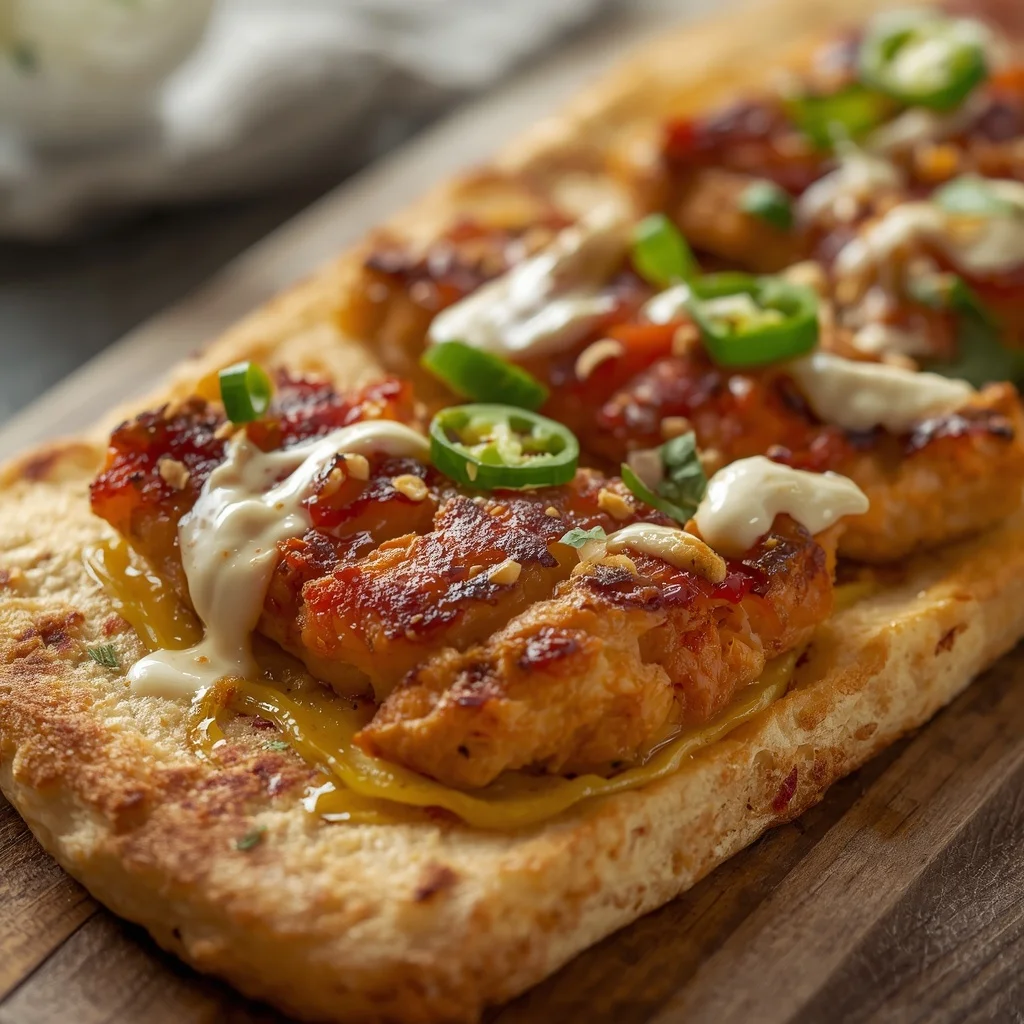Crispy Ranch Chicken Flatbread Bake