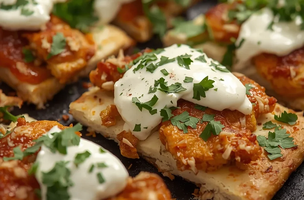 Crispy Ranch Chicken Flatbread Bake