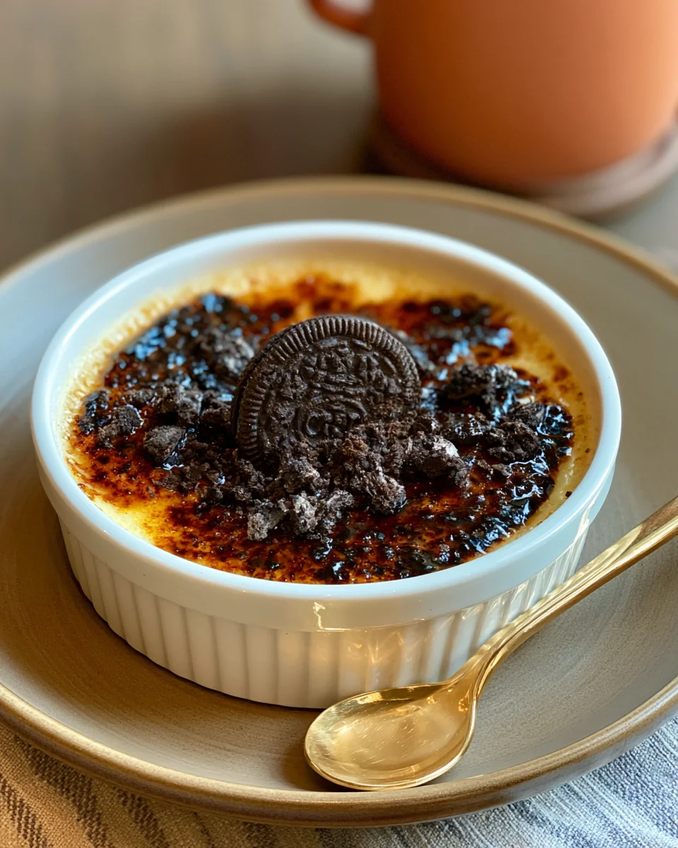 Crushed Oreo Creme Brûlée (No Blowtorch)