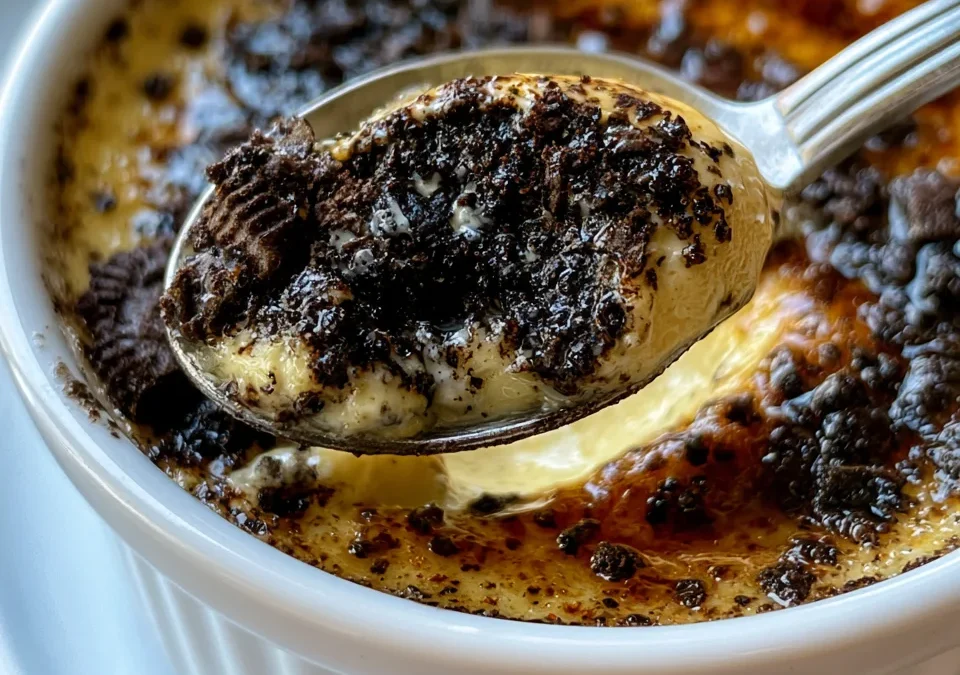 Crushed Oreo Creme Brûlée (No Blowtorch)