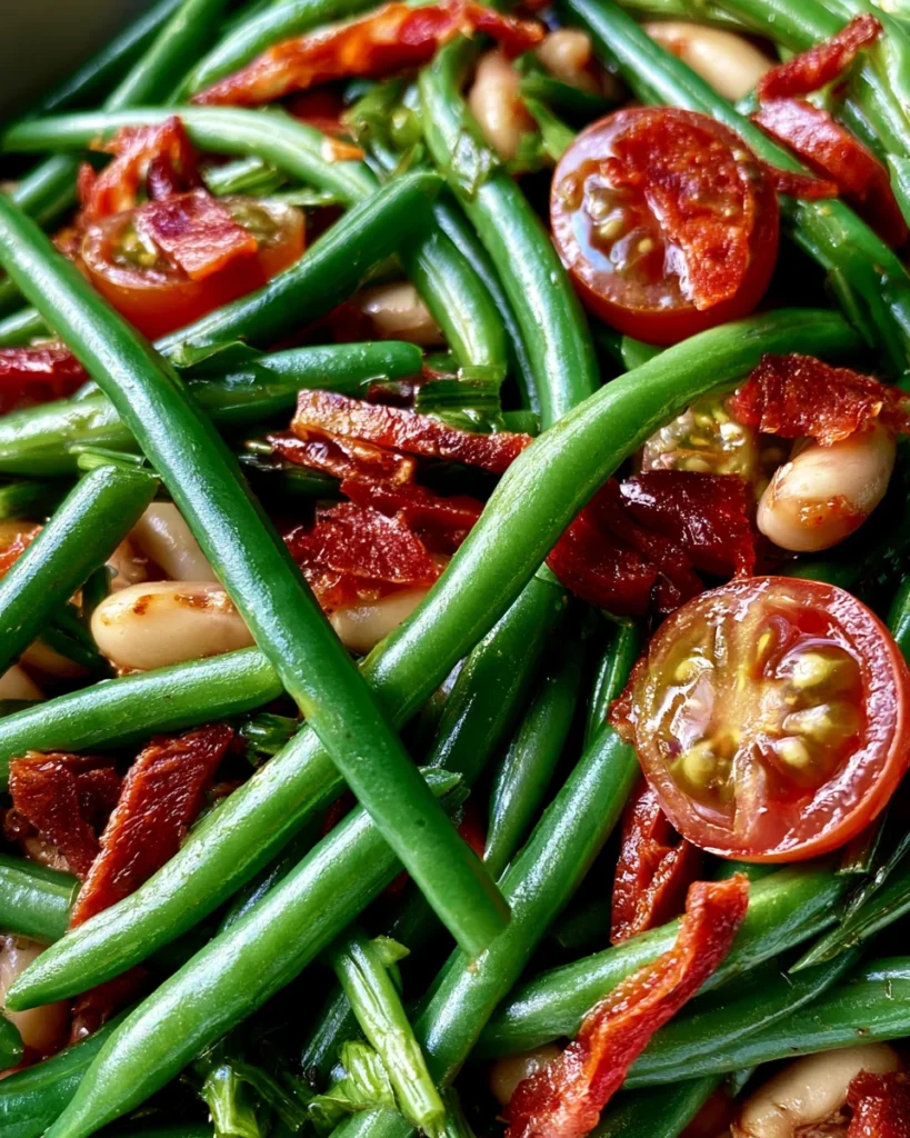 Dense Bean Salad with Crispy Halal Pepperoni