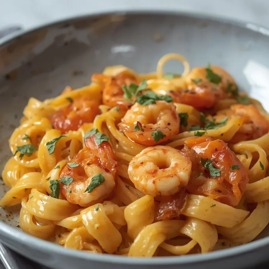 Easy Creamy Tuscan Shrimp Pasta