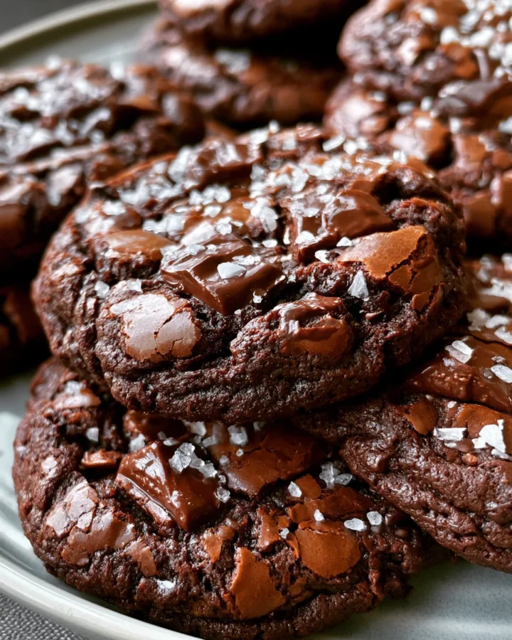 Fudgy Brownie Cookies with Sea Salt Flakes