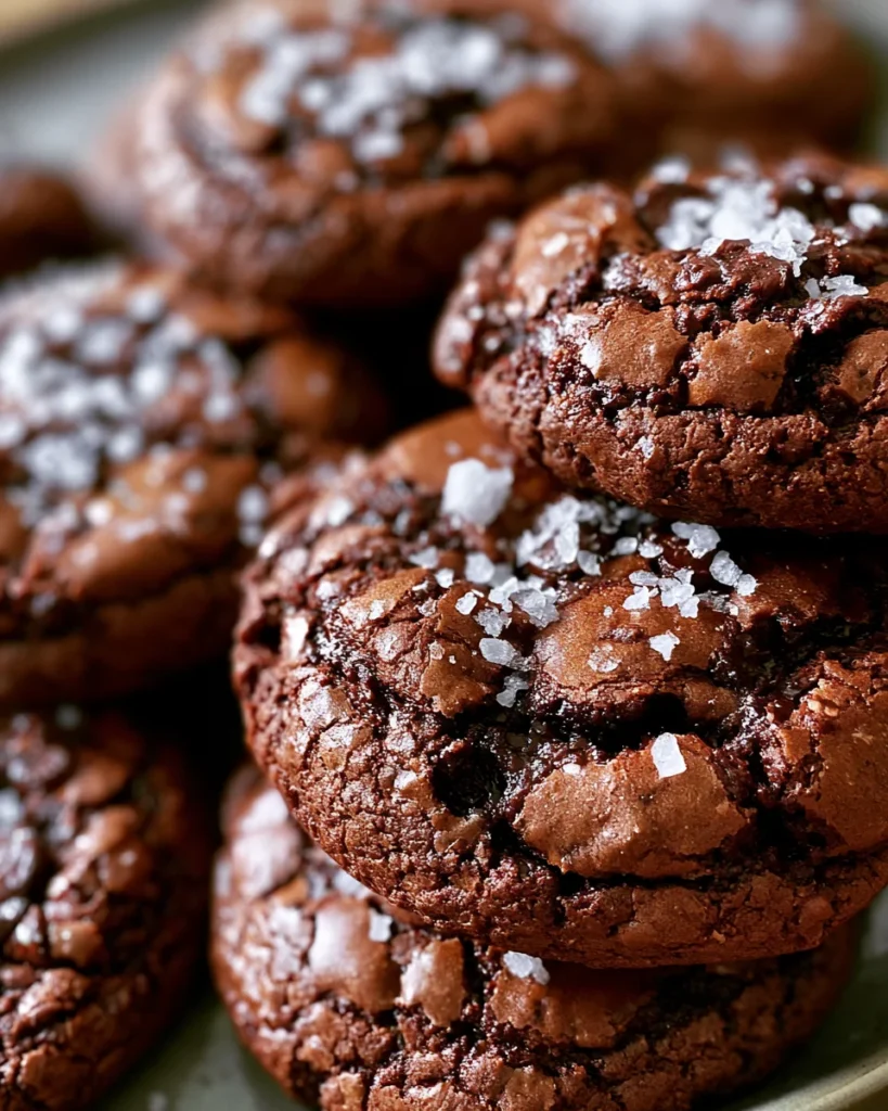 Fudgy Brownie Cookies with Sea Salt Flakes