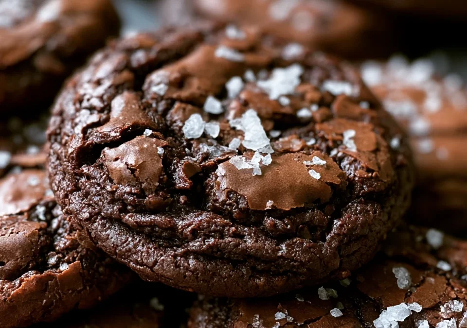 Fudgy Brownie Cookies with Sea Salt Flakes