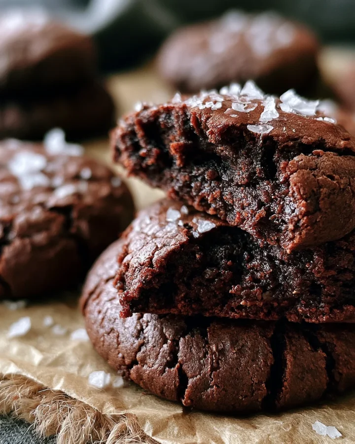 Fudgy Brownie Cookies with Sea Salt Flakes