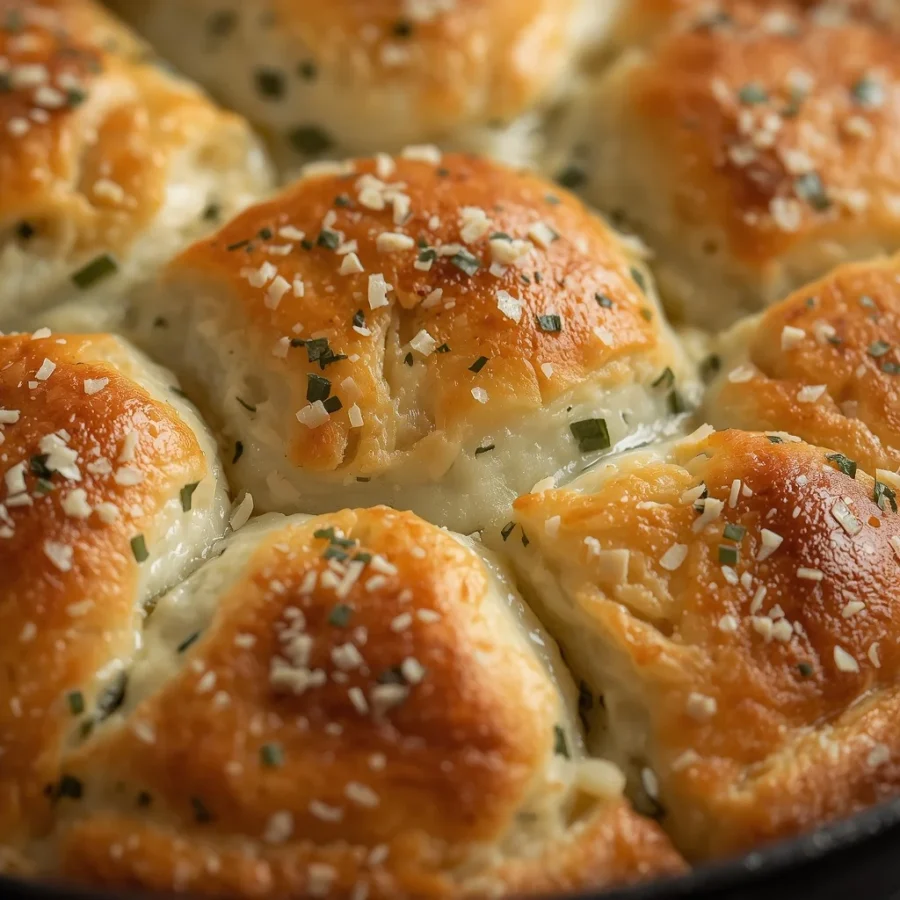 Garlic Herb & Cheddar Bubble Skillet Bread