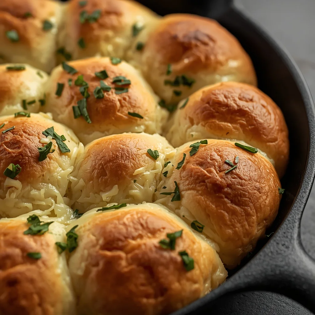 Garlic Herb & Cheddar Bubble Skillet Bread