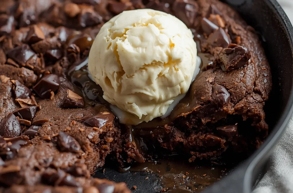 Gooey Chocolate Chunk Skillet Cookie