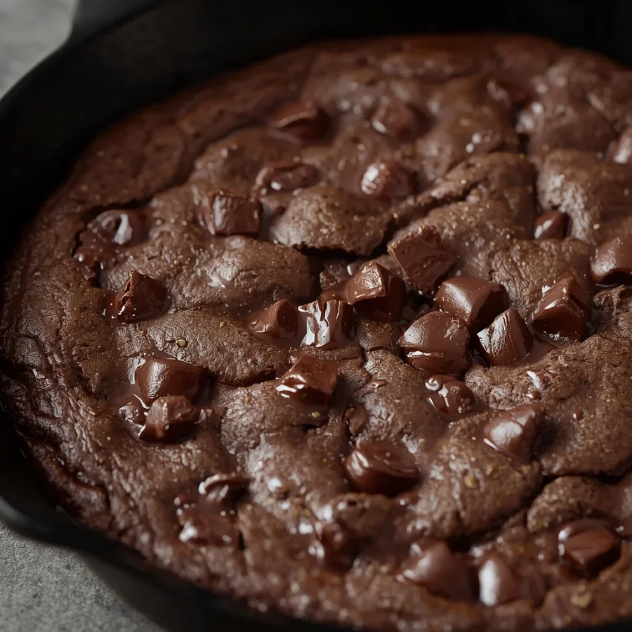 Gooey Chocolate Chunk Skillet Cookie