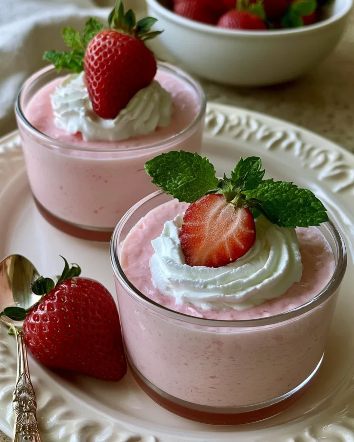 High-Protein Greek Yogurt Strawberry Mousse