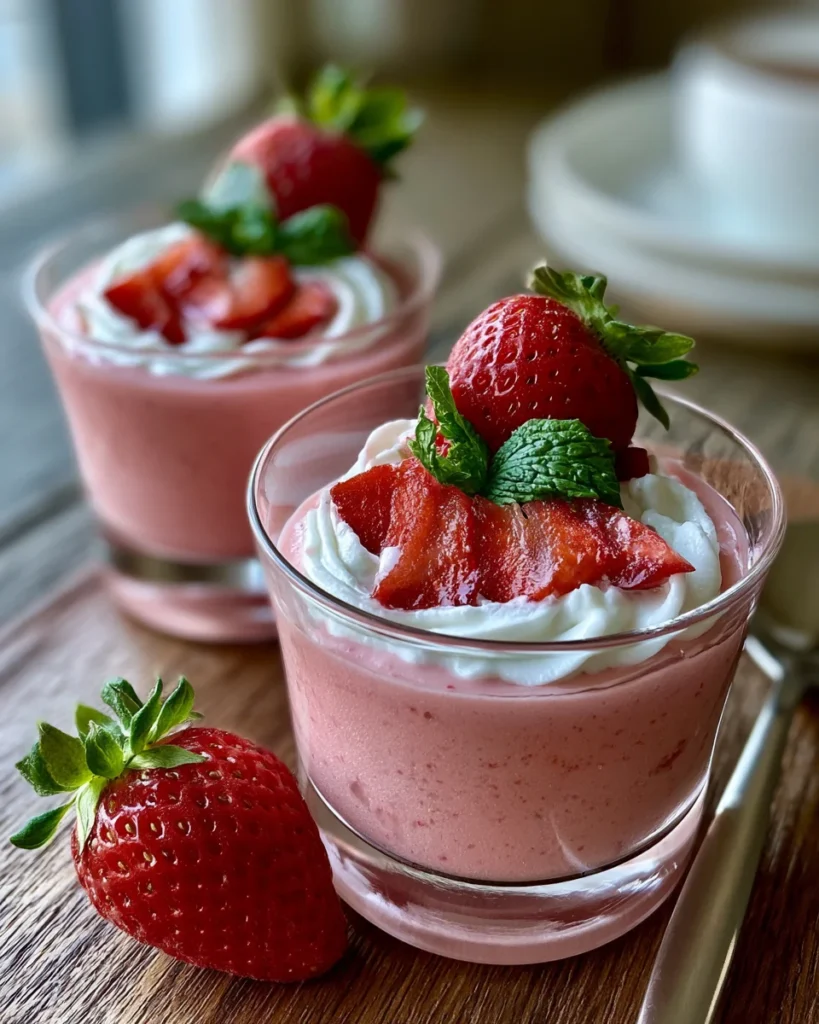 High-Protein Greek Yogurt Strawberry Mousse