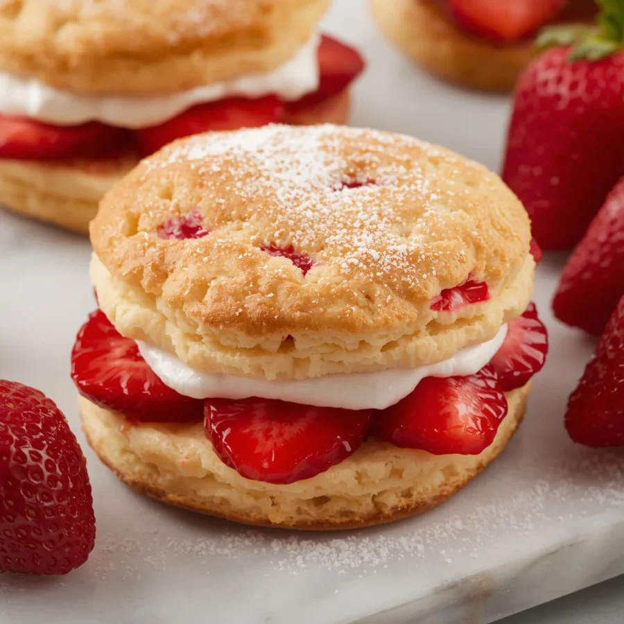 Homemade American Strawberry Shortcake Biscuits