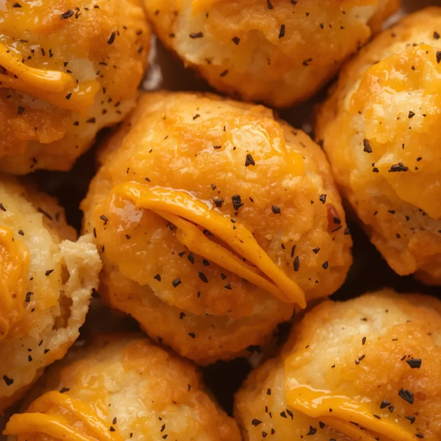 Hot Honey Cheddar Chicken Biscuit Bombs