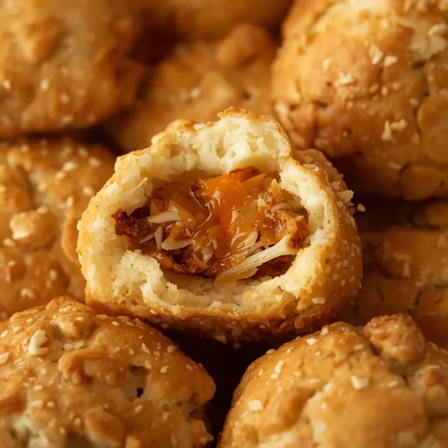 Hot Honey Cheddar Chicken Biscuit Bombs