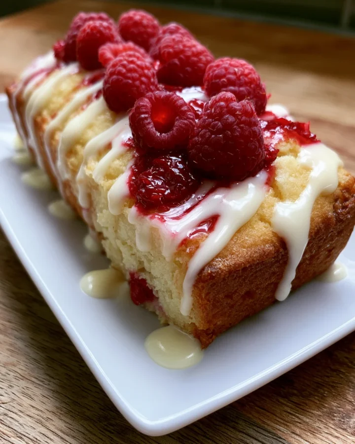 Iced Lemon Raspberry Loaf Cake