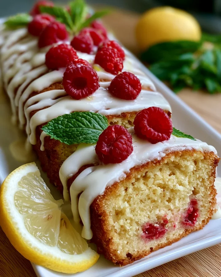 Iced Lemon Raspberry Loaf Cake