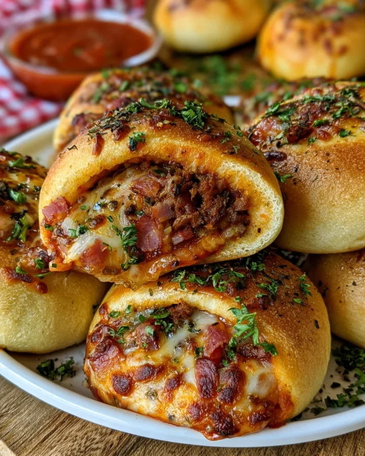 Loaded Pizza Stuffed Bread Bombs (Halal Beef)