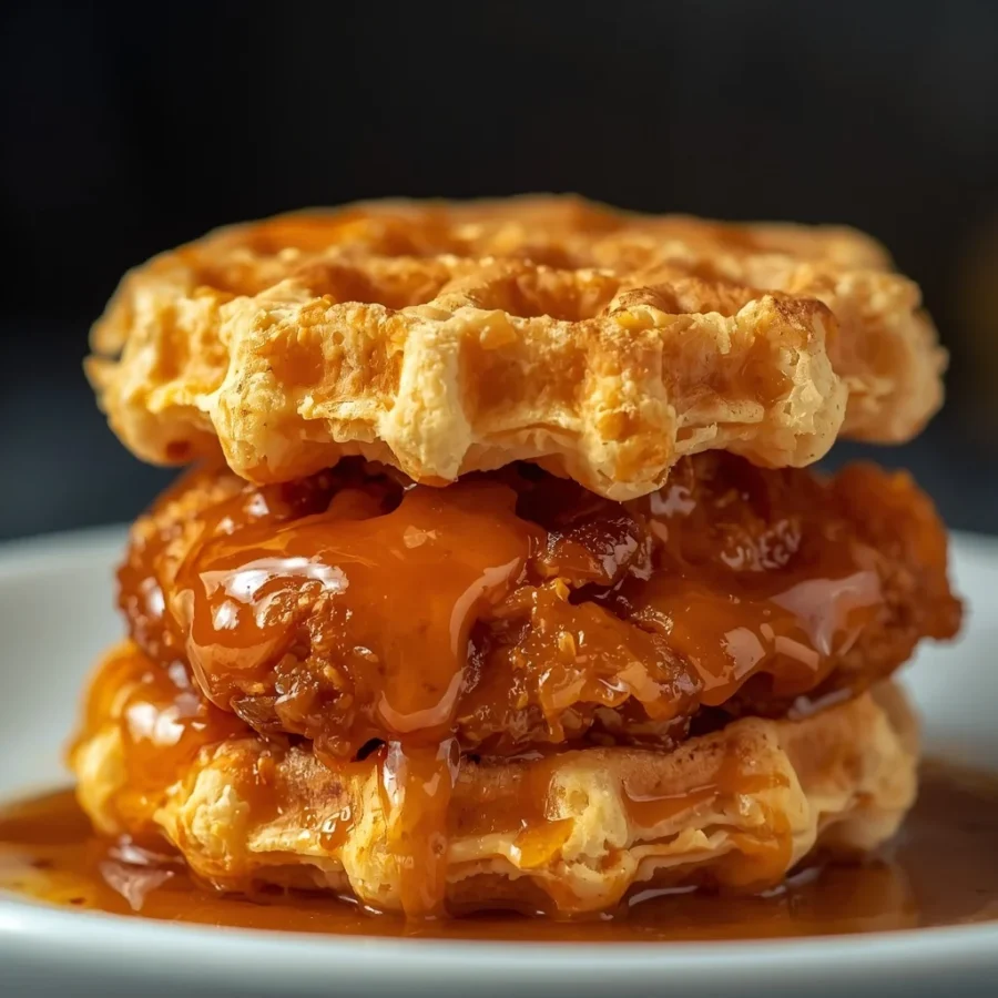 Maple Chicken & Waffle Biscuit Sandwich
