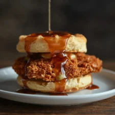 Maple Chicken & Waffle Biscuit Sandwich