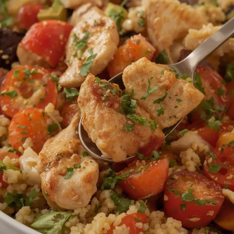 Mediterranean Chicken Couscous Salad