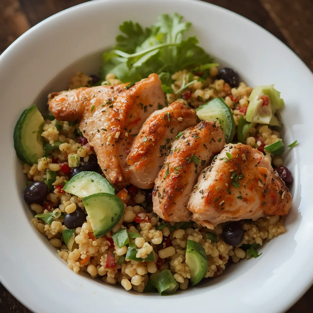 Mediterranean Chicken Couscous Salad