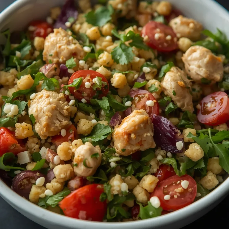 Mediterranean Chicken Couscous Salad