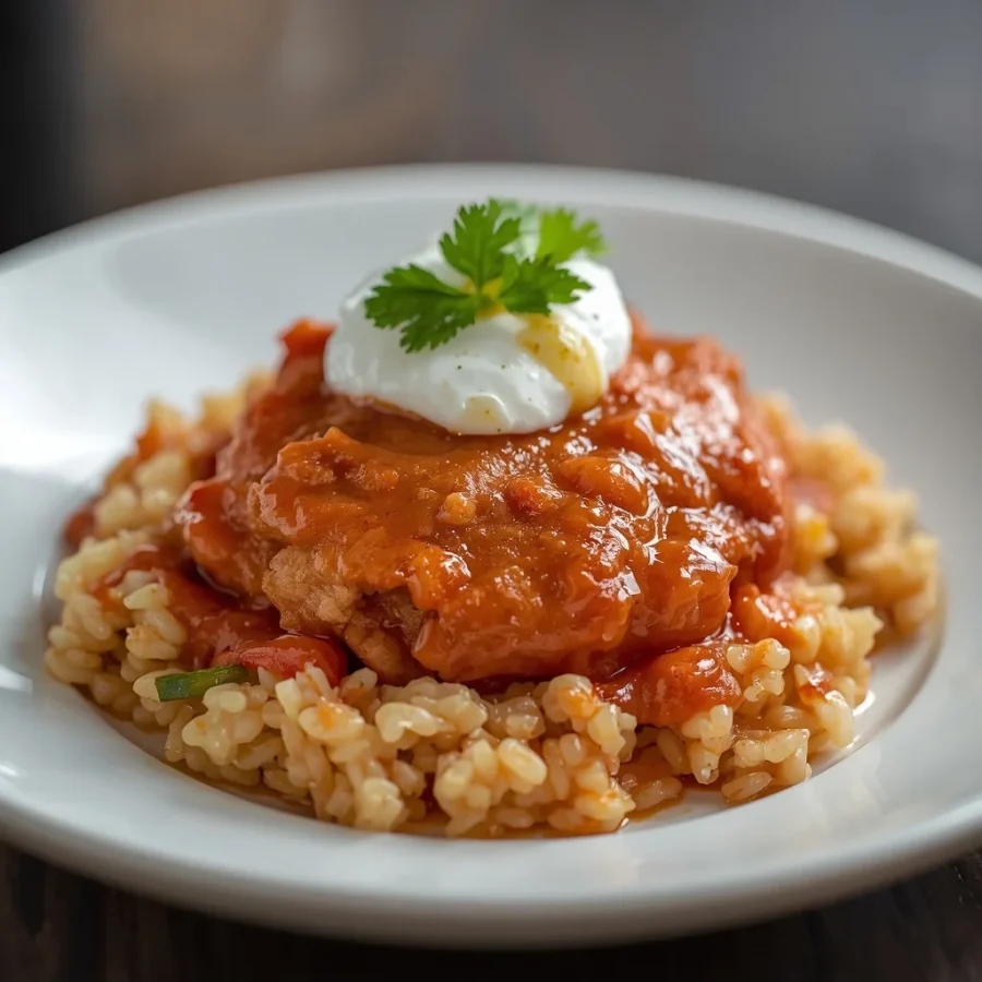 Nashville Hot Chicken Rice Bake