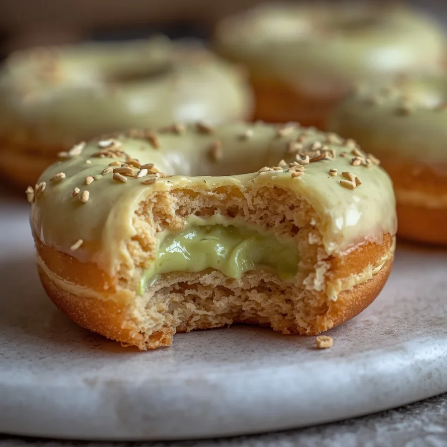 Pistachio Cream Filled Donuts